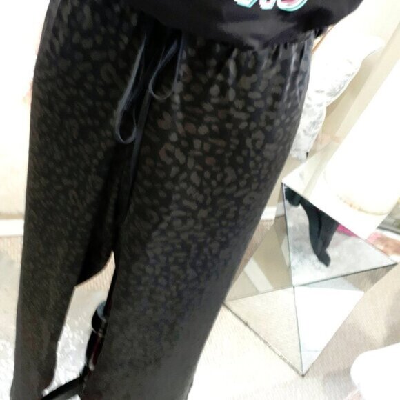 EUC La Senza black animal print pajama sleepwear loungewear pants L - Picture 4 of 7